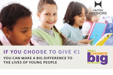 Small Change Big Difference actie van Hilton hotels voor Pallieter.
