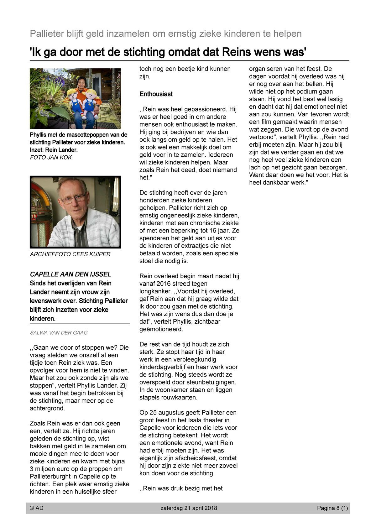 20180421 ADart Pallieter gaat door